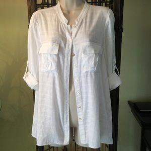 Off White Button Down Cotton Shirt